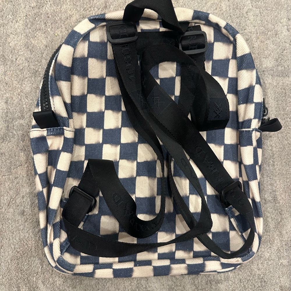 Thread Checkered Blue and Cream Backpack - Picture 3 of 3